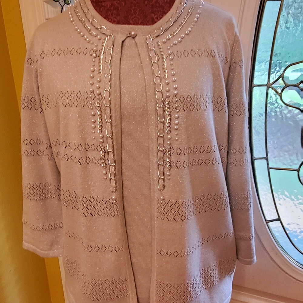 Alfred Dunner silver sweater